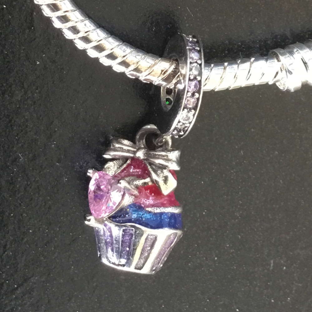 Birthday Cupcake Charm Pandora Style